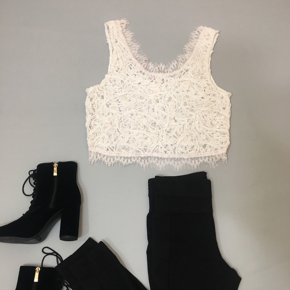 Luxxel Woven Lace Top